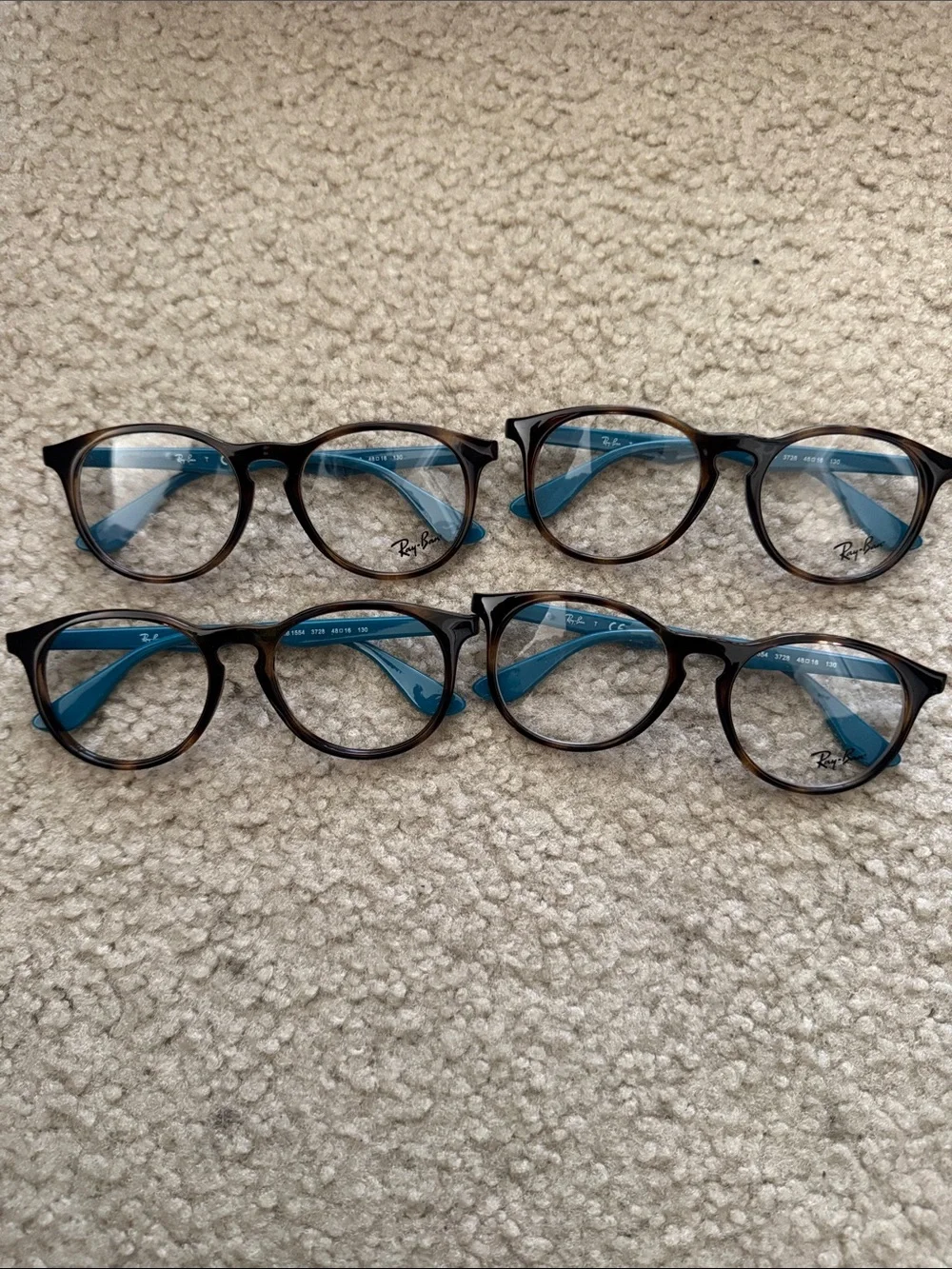 Ray-Ban Junior RY1554 Kids Eyeglass Frames – Tortoise & Blue – New – 48-16-130